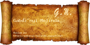 Gabányi Melinda névjegykártya